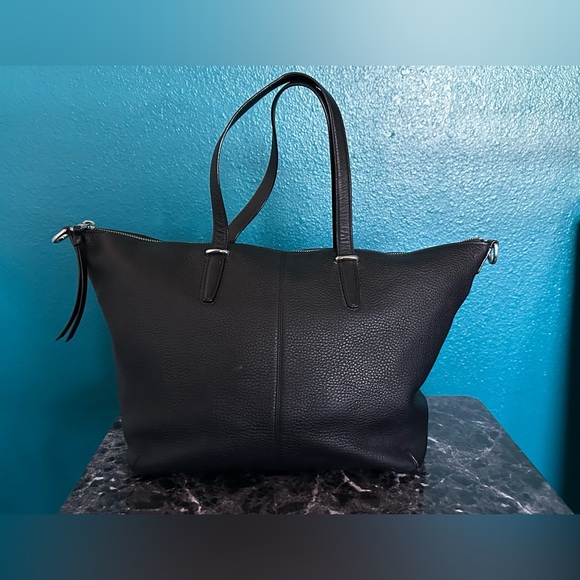 COACH Handbag Bleeker Cooper Satchel Tote Bag Black Pebbled Leather - Picture 14 of 15